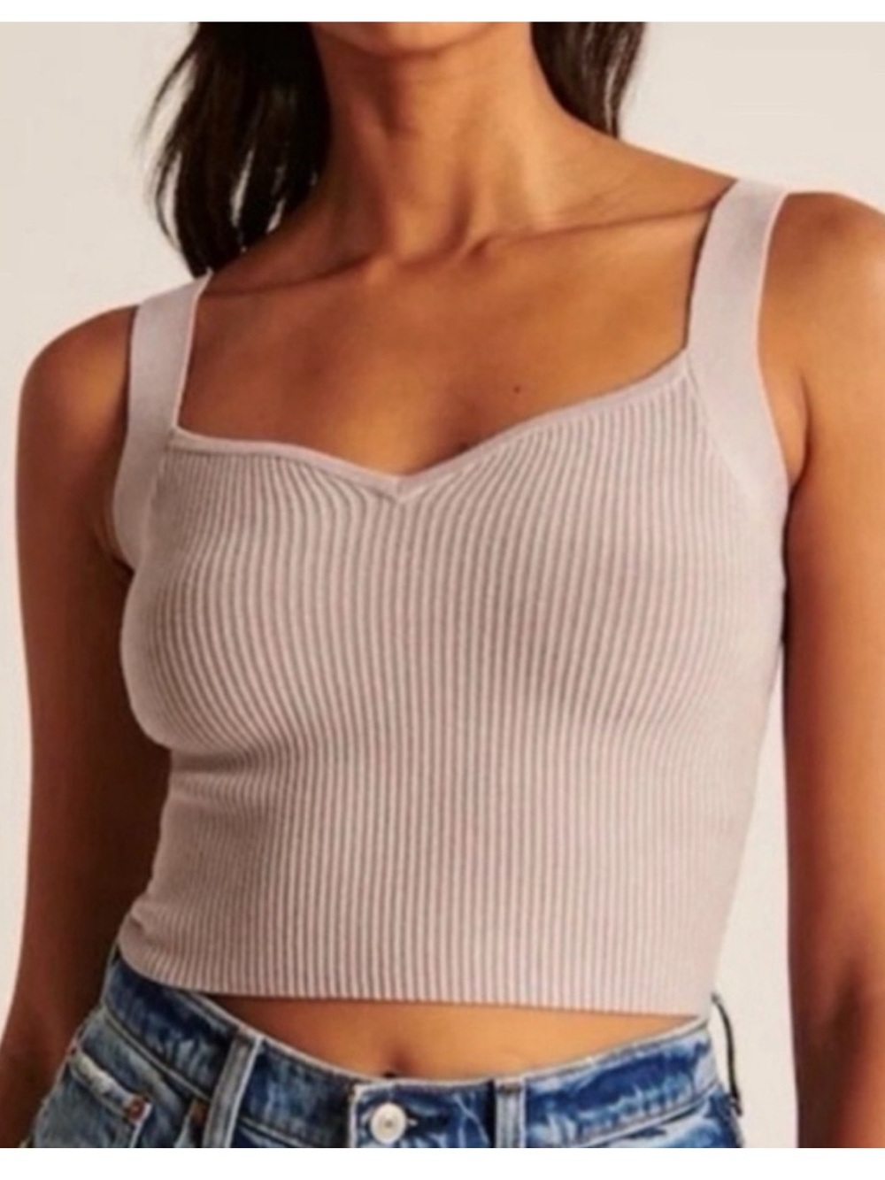 Abercrombie Sweetheart Neckline Ottoman Ribbed Tank
